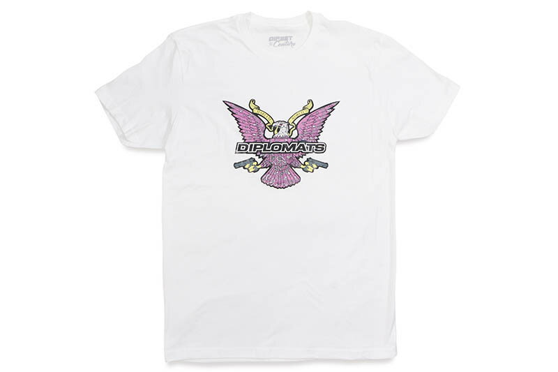 DIPSET COUTURE EAGLE S/S T-SHIRT (WHITE/PINK PAISLEY)ディップセット クチュール/ショートスリーブティーシャツ/ホワイト