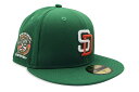 NEW ERA SAN DIEGO PADRES 59FIFTY FITTED CAP (25TH ANNIVERSARY CUSTOM SIDE PATCH/...