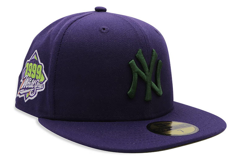 NEW ERA NEW YORK YANKEES 59FIFTY FITTED CAP (1999 WORLD SERIES CUSTOM SIDE PATCH/OLIVE UNDER VISOR/DARK PURPLE)˥塼/եåƥåɥå/MLB/˥塼衼󥭡/ѡץ/ĥ΢꡼