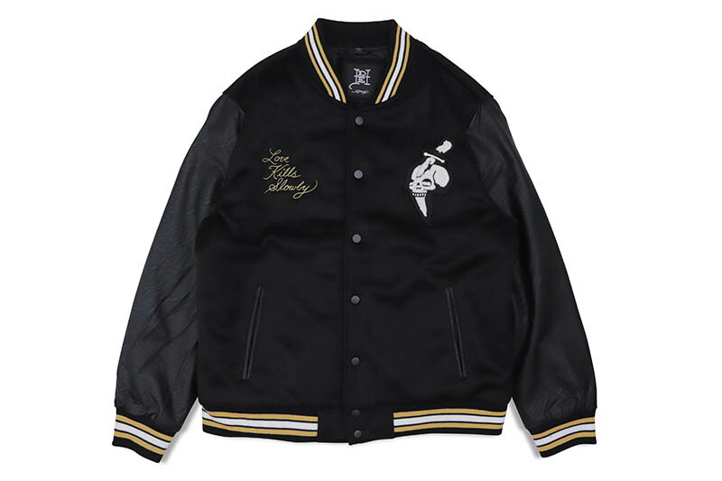 ED HARDY LOVE KILLS SLOWLY PANTHER VARSITY JACKET (84031-2:BLACK)エドハーディー/バーシティージャケット/ブラック