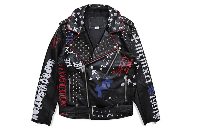 SMOKE RISE GOTHIC PU BIKER JACKET (WW21683BB:BLACK)X[NCY/oCJ[WPbg/ubN