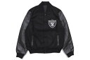 JH Design LAS VEGAS RAIDERS REVERSIBLE WOOL AND LEATHER JACKET (RAI203REV7:BLACK/BLACK) ジェイエイチデザイン/バーシティージャケット/ラスベガスレイダース/ブラック×ブラック