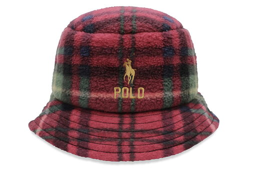 POLO RALPH LAUREN PLAID FLEECE BUCKET HAT (710880792001:ROYAL CRIMSON PLAID)ポロラルフローレン/バケットハット/ロイヤルクリムゾンプレイド POLO RALPH LAUREN PLAID FLEECE BUCKET HAT (710880792001:ROYAL CRIMSON PLAID)ポロラルフローレン/バケットハット/ロイヤルクリムゾンプレイド