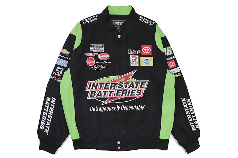 JH Design KYLE BUSCH INTERSTATE BATTERIES 2022 NASCAR TWILL JACKET (KYB303IB22:BLACK)ジェイエイチデザイン/インターステートバッテリーズ/ツイルジャケット/ブラック