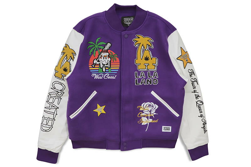 WEDDING CAKE LA LA VARSITY JACKET (WC6970323:PURPLE)ウエディングケーキ/バーシティージャケット/パープル
