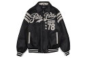 Pelle Pelle ENCRUSTED VARSITY PLUSH (322-37462-BKI:BLACK/IVORY)ペレペレ/レザージャケット/ブラック アイボリー