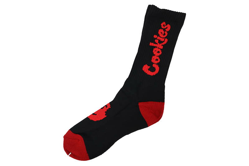 COOKIES ORIGINAL LOGO SOCKS (BLACK/RED) 1564A6734 CM232ASO01クッキーズ/ミッドソックス/ソックス/ブラックレッド