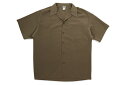 CALTOP SOLID BUTTON UPS DRESS CAMP SHIRT ( 3003:TAN)キャルトップ/ショートスリーブシャツ/テロテロ素材/ポリエステル/シワになりにくい/やわらかい/着心地の良い/オールシーズン/オーバーサイズ/タン