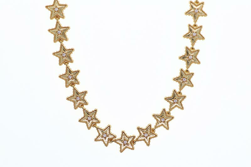 KD JEWELRY DIAMOND STAR LINK CHAIN (KDJ091) (GOLD)ケイディー・ジュエリー/ネックレス/ダイアモンドスター/ゴールド