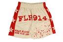 FLOOR 914 CREAM/RED STAR SHORTSフロアー・ナインハンドレッドフォーティーン/メッシュショーツ/クリームレッド