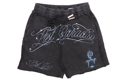 FIRST ROW LOST PARADISO DARK SADNESS SHORTS (FRB2575:BLACK)ファースト・ロウ/ショーツ/スウェットショーツ/ブラック FIRST ROW LOST PARADISO DARK SADNESS SHORTS (FRB2575:BLACK)ファースト・ロウ/ショーツ/スウェットショーツ/ブラック