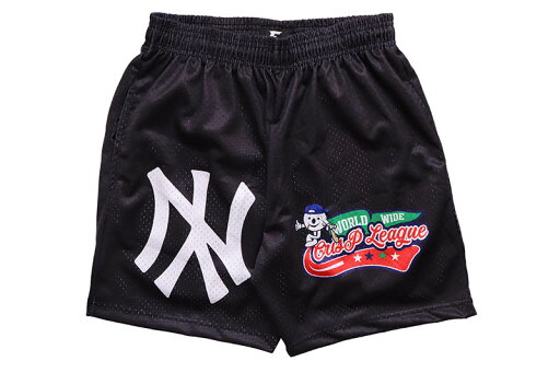 CrisP NYC THE CITY THAT NEVER SLEEPS OG SHORTSクリスプニューヨーク/ニューヨークヤンキース/ショーツ/メッシュショーツ/ブラック CrisP NYC THE CITY THAT NEVER SLEEPS OG SHORTSクリスプニューヨーク/ニューヨークヤンキース/ショーツ/メッシュショーツ/ブラック