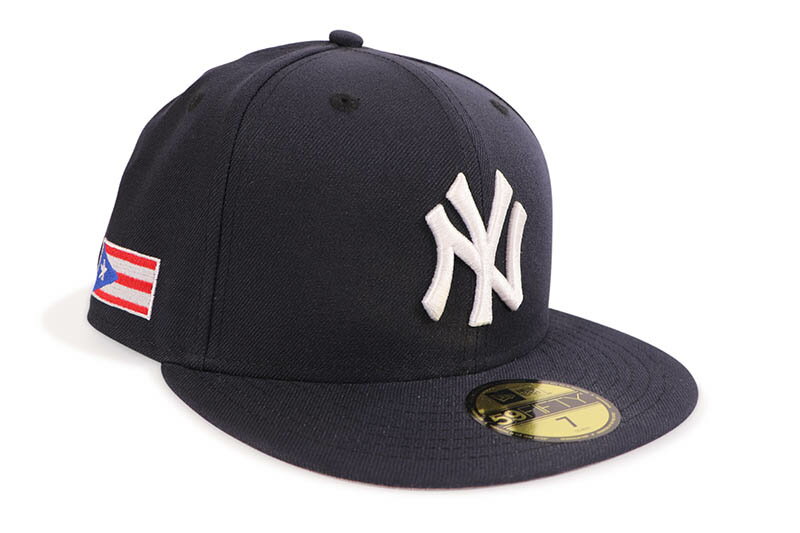 NEW ERA NEW YORK YANKEES 59FIFTY FITTED CAP (PUERTO RICO FLAG SIDE PATCH/GREY UNDER VISOR/NAVY) 70945770ニューエラ/フィッテッドキャップ/MLB/ニューヨークヤンキース/プエルトリコ/ネイビー/ツバ裏グレー