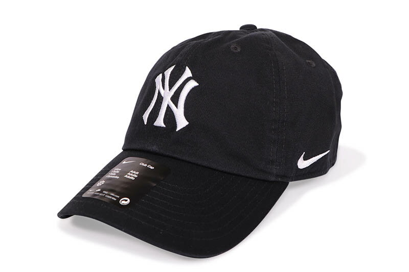 NIKE NEW YORK YANKEES CLUB UNSTRUCTURED ORGANIC COTTON CAP (NB01-00A-NK-BEK:BLACK)ナイキ/MLB/ニューヨークヤンキース/ストラップバックキャップ/ブラック
