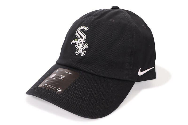 NIKE CHICAGO WHITE SOX CLUB UNSTRUCTURED ORGANIC COTTON CAP (NB01-00A-RX-BEK:BLACK)ナイキ/MLB/シカゴホワイトソックス/ストラップバックキャップ/ブラック