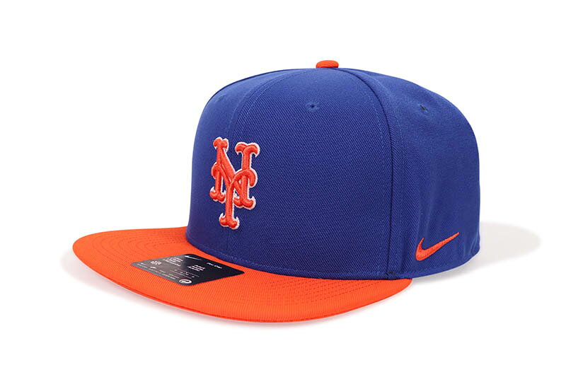 NIKE NEW YORK METS DRI-FIT PRO STRUCTURED SQUARE BILL CAP (NB09-156N-NME-8KY:RUSH BLUE/TEAM ORANGE)ナイキ/MLB/ニューヨークメッツ/スナップバックキャップ/ブルーオレンジ