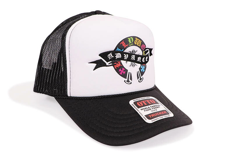 ADVANCE MULTI-COLOR ROUND TRUCKER HAT (BLACK/WHITE) ARS-1010アドバンス/トラッカーハット/メッシュキャップ/ブラックホワイト