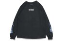 POP SMOKE FLAMING FLOWERS LONG-SLEEVE T-SHIRT (BLACK)ポップスモーク/ロングスリーブティーシャツ/ブラック