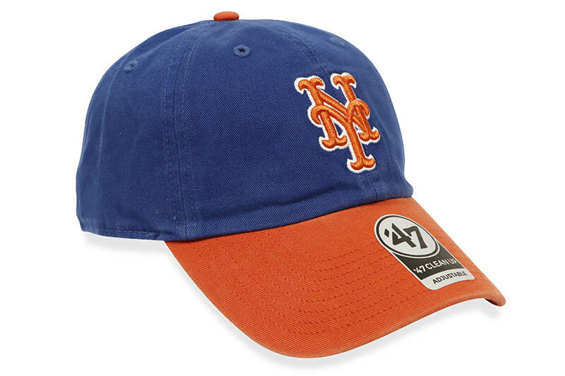 '47 NEW YORK METS '47 CLEAN UP CAP (ROYAL/ORANGE VISOR)フォーティーセブン/アジャスターキャップ/ニューヨークメッツ/メンズ/レディース/シンプル/男女兼用/サイズ調節