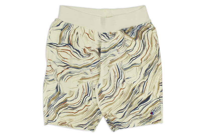 CHAMPION REVERSE WEAVE MARBLE PRINT CUT OFF SHORTS（89597P:A52C/WHITE）チャンピオン/スウェットショーツ/ホワイト