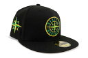 NEW ERA SEATTLE MARINERS 59FIFTY FITTED CAP (COMPASS LOGO CUSTOM SIDE PATCH/STON...