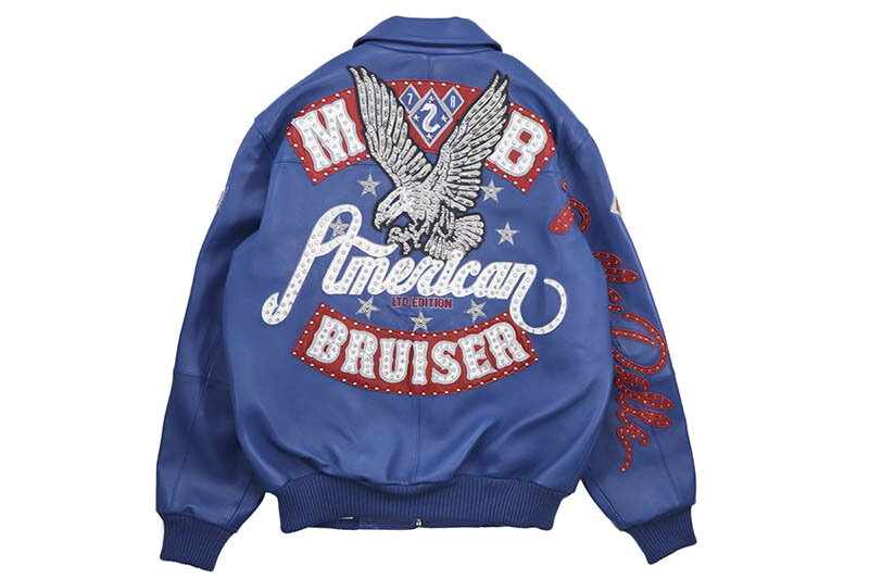 Pelle Pelle AMERICAN BRUISER PLUSH (324-37467-RYL:ROYAL)ペレペレ/レザージャケット/ロイヤルブルー
