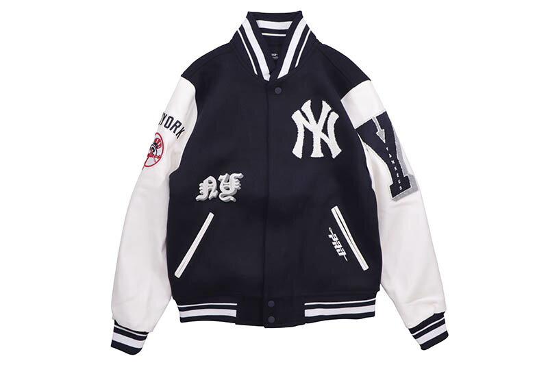 PRO STANDARD NEW YORK YANKEES OLD ENGLISH RIB WOOL VARSITY JACKET (LNY6314653-MNW:MIDNIGHT NAVY/WHITE)プロスタンダード/ニューヨークヤンキース/バーシティージャケット/ミッドナイトネイビー ホワイト