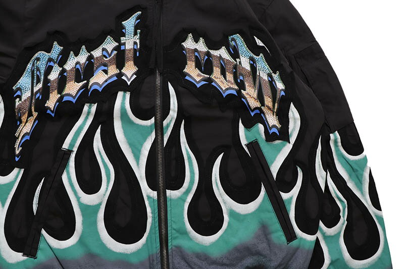 FIRST ROW FREEDOM IS NOT FREE FLAME MA-1 JACKET (FRJ4016:BLACK)ファースト・ロウ/MA-1ジャケット/ブラック