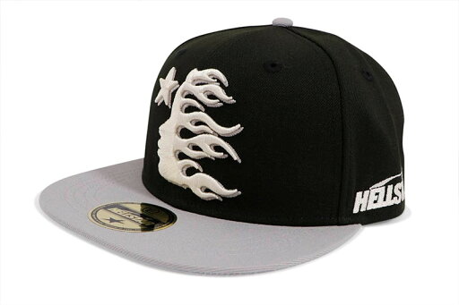 HELLSTAR STUDIOS BASEBALL FITTED HAT (BLACK/GREY)ヘルスタースタジオ/フィッテッドキャップ/ツバ裏グレー/ブラックグレー HELLSTAR STUDIOS BASEBALL FITTED HAT (BLACK/GREY)ヘルスタースタジオ/フィッテッドキャップ/ツバ裏グレー/ブラックグレー