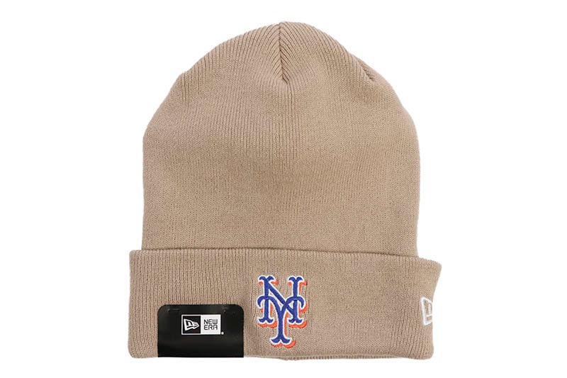NEW ERA NEW YORK METS BASIC COTTON CUFF KNIT (BEIGE) 14109626ニューエラ/ニューヨークメッツ/ニットキャップ/ビーニー/ベージュ