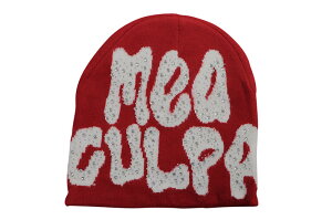 MEA CULPA Y2K RHINESTONE BEANIE (RED)メア・クルパ/ビーニー/ラインストーン/キラキラ/ニットキャップ/レッド