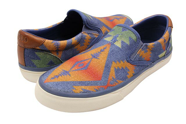 ポロ ラルフローレン スニーカー メンズ POLO RALPH LAUREN THOMPSON SLIP-ON SNEAKER(816694620001:DK BLUE BEACON)ポロラルフローレン/スニーカー/ネイティブ柄