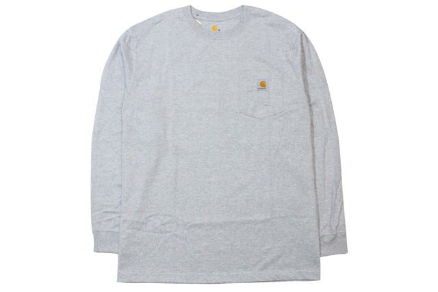 カーハート Tシャツ メンズ Carhartt L/S WORKWEAR POCKET T-SHIRT (K126/HGY:HEATHER GREY)カーハート/ロングスリーブTシャツ/ポケットTシャツ/メンズ/レディース/ビッグシルエット/シンプル/ヘザーグレー