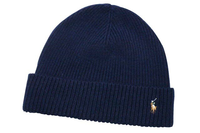 ポロラルフローレン ニット帽 メンズ POLO RALPH LAUREN SIGNATURE CUFFED MERINO HAT (6F0101/433)ポロラルフローレン/ニットキャップ/紺