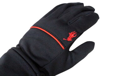 POLO RALPH LAUREN TOUCH GLOVES (6G0081/625)ポロラルフローレン/手袋/グローブ/黒×赤