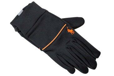 POLO RALPH LAUREN TOUCH GLOVES (6G008/800)ポロラルフローレン/手袋/グローブ/黒×オレンジ