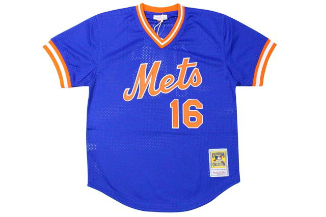 MITCHELL & NESS AUTHENTIC MESH BP V-NECK JERSEY (NEW YORK METS/1986:DWIGHT GOODEN #16) ABPJGS18337ミッチェル&ネス/メッシュベースボールジャージ/ブルー