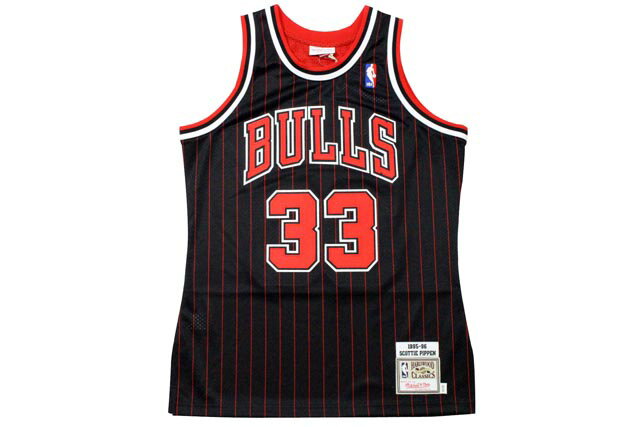 MITCHELL ＆ NESS AUTHENTIC MESH JERSEY NBA (CHICAGO BULLS 1995-96/SCOTTIE PIPPEN: BLACK)ミッチェル＆ネス/スローバックバスケットゲームジャージ/ブラック