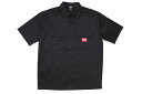 CROOKS & CASTLES X DEATH ROW SS WORK SHIRT (3DR10200:BLACK)クルックスアンドキャッスルズ/デスロウ/ショートスリーブシャツ/ブラック