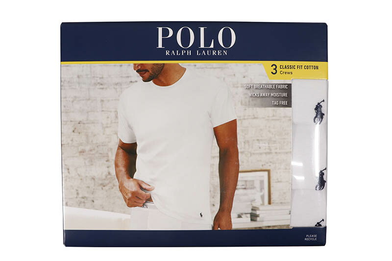 POLO RALPH LAUREN CLASSIC FIT COTTON CREWS 3PCS (NCCNP3-WHD:WHITE)ポロ ラルフローレン/ショートスリーブティーシャツ/ホワイト