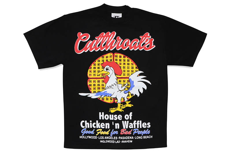 CUTTHROAT GOOD FOOD FOR BAD PEOPLE SS TEE (BLACK)カットスロート/ショートスリーブティーシャツ/ブラック