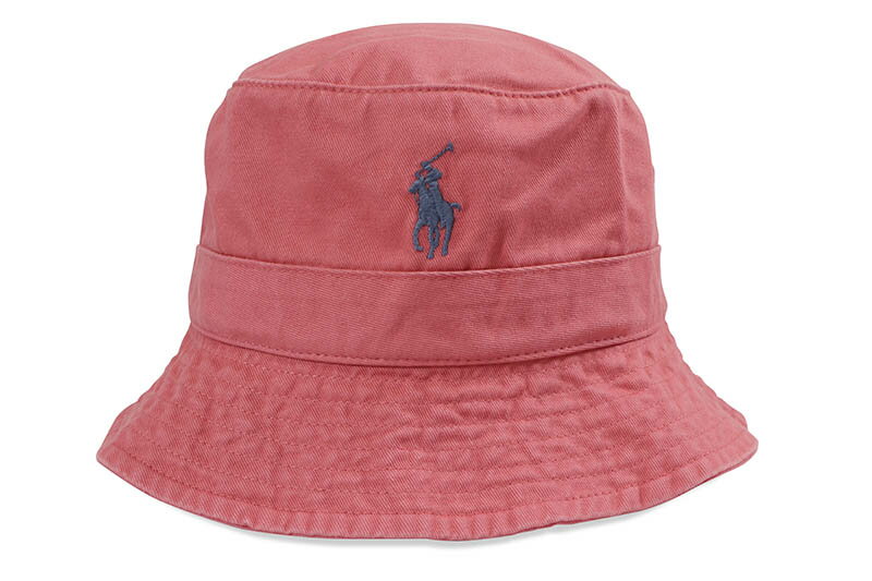 POLO RALPH LAUREN COTTON CHINO BUCKET HAT (710798567019:RED SKY)ポロラルフローレン/バケットハット/レッド