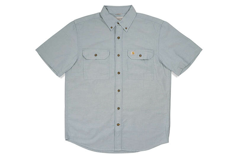 Carhartt LOOSE FIT MIDWEIGHT CHAMBRAY SHORT-SLEEVE SHIRT (104369-CBL:CEIL BLUE)J[n[g/V[gX[uVc/|PbgVc/Y/Vv/Cgu[Vu[