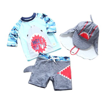 キッズ 男の子 水着 ラッシュガード 長袖 キッズ 子供 水着 上下 ジュニア セパレート 水着 キッズ パンツ ハーフパンツ 帽子 キッズ水着男の子 子供用 ベビー 水着 スイムキャップ 水遊び プール 子供 みずぎ