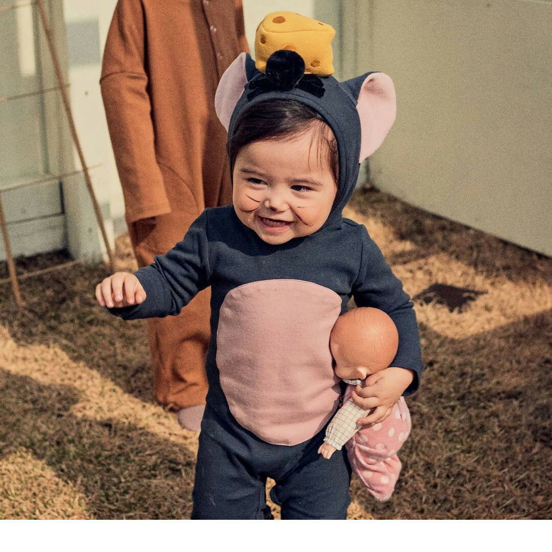 【一部即納】ハロウィン コスプレ 子供 ベビー キッズ 赤ちゃん 男の子 女の子 仮装 着ぐるみ クリスマス コスプレ服 ロンパース カバーオール ハロウィーン仮装 ネズミ 可愛い ねずみ 秋服 耳付き チーズ ケーキ ルームウェア 部屋着 66 73 80 90