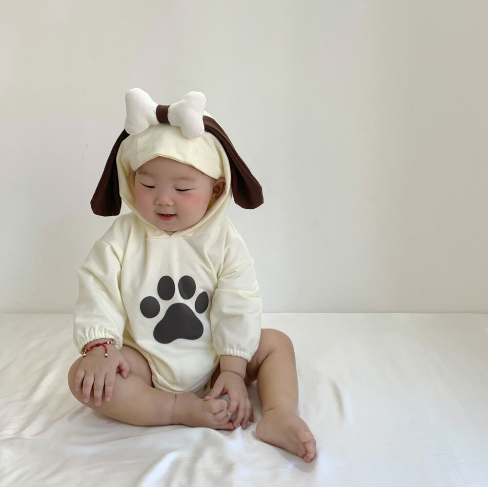 ベビー ベビー服 男の子 キッズ ロンパース 犬ちゃんロンパース カバーオール 子供服 新生児 長袖 着ぐるみ 赤ちゃん ハロウィン コスプレ 仮装 キャラクター 変身 帽子付き 動物 かわいい ベビー 出産祝い 記念撮影