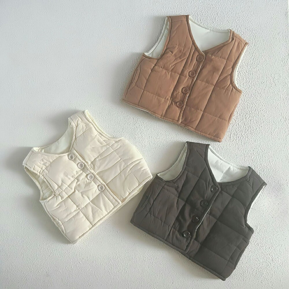 ベビー ベスト 春 秋 冬 無地 キルティング ベスト トップス コート キッズ服 ベビ...
