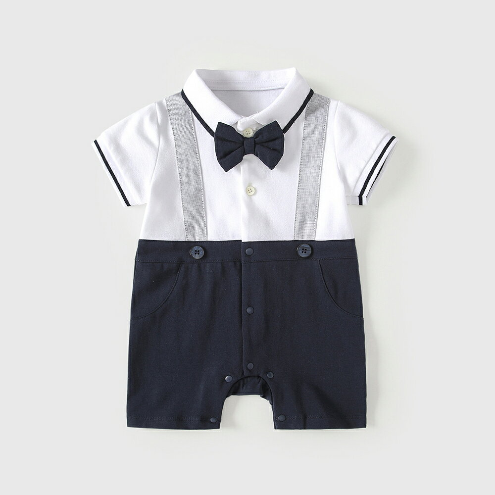 Rakuten - ベビー 退院着 ロンパース フォーマル 男の子 半袖 子供 スーツ セレモニードレス 新生児 退院 スーツ 子供服 フォーマル 赤ちゃん キッズ ベビー服 おしゃれ 出産祝い 結婚式 誕生日 お宮参り お食い初め 60/70/80/90