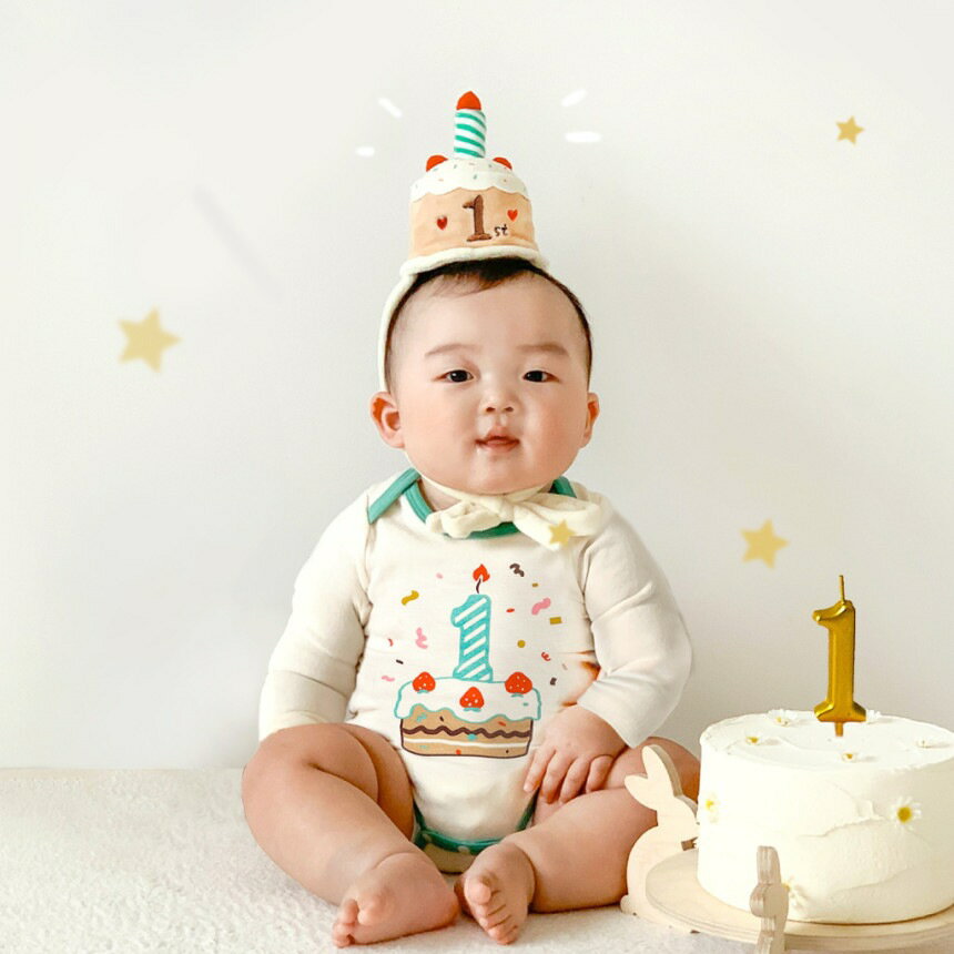 ベビー ロンパース 誕生日 ロンパース バースデー ハット 2点セット 長袖 男の子 女の子 カバーオール 子供服 赤ちゃん 誕生日 パーティ― パーティーハット 1歳 こども 子ども 新生児 出産祝い ギフト ベビー服 可愛い 晴れ着 出産準備 80 90cm 飾り 2