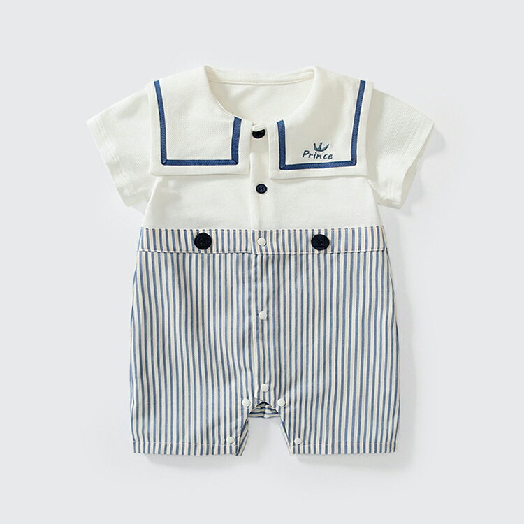 Rakuten - ベビー 退院着 ロンパース フォーマル 男の子 半袖 子供 スーツ セレモニードレス 新生児 退院 スーツ 子供服 フォーマル 赤ちゃん キッズ ベビー服 セーラー風 おしゃれ 出産祝い 結婚式 誕生日 お宮参り お食い初め 60/70/80/90